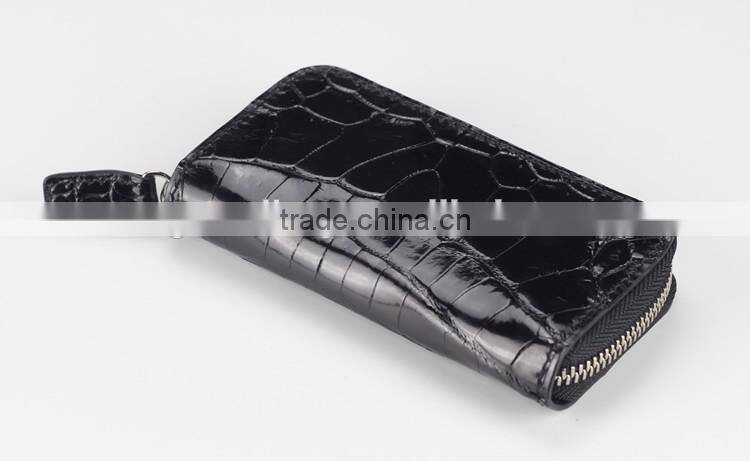 luxury crocodile skin and sheep leather compact key case car key holder organizer bag
