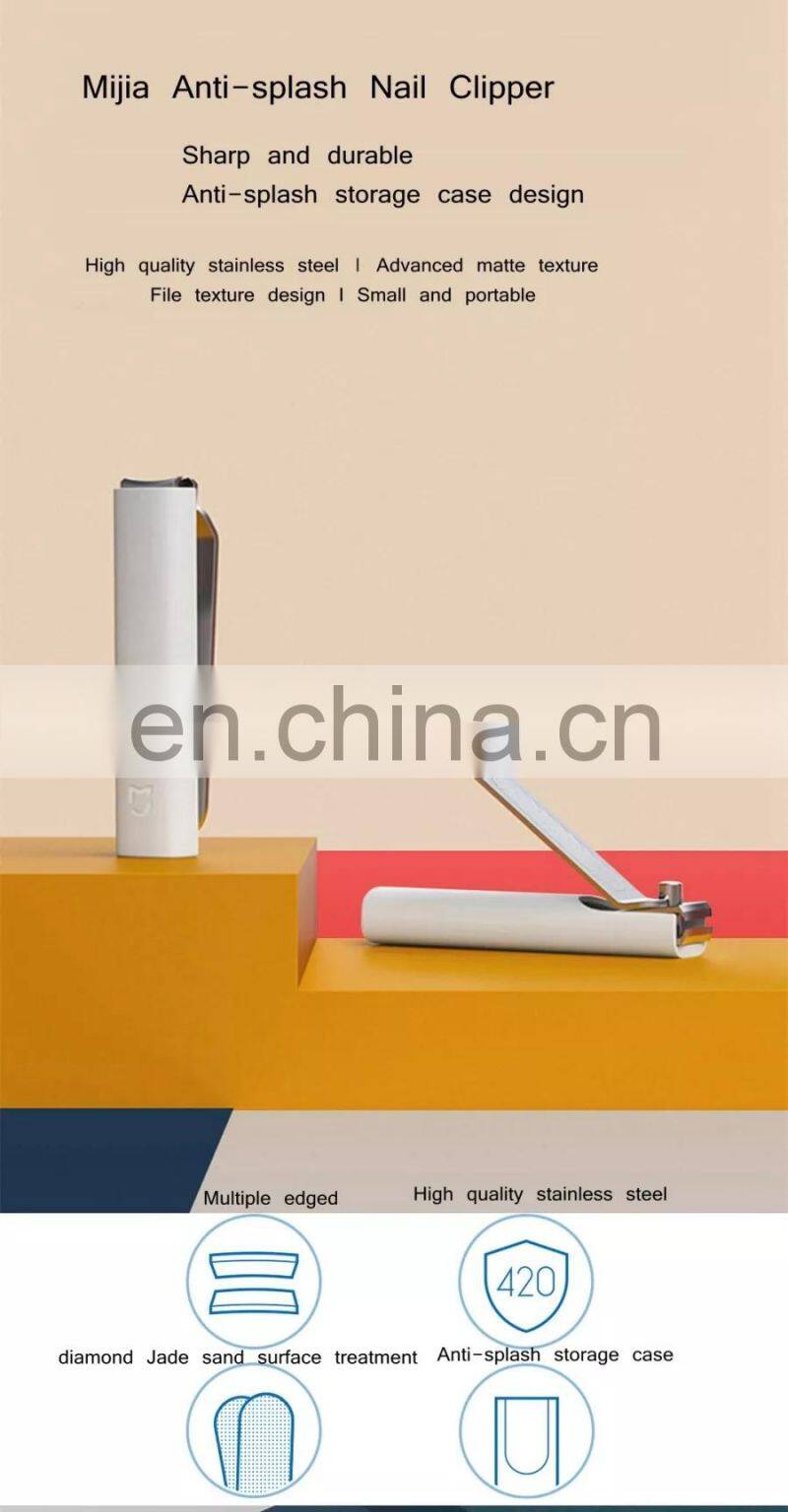 Original Xiaomi Mijia Stainless Steel Nail Clippers With Anti-splash Cover Portable nail clippers