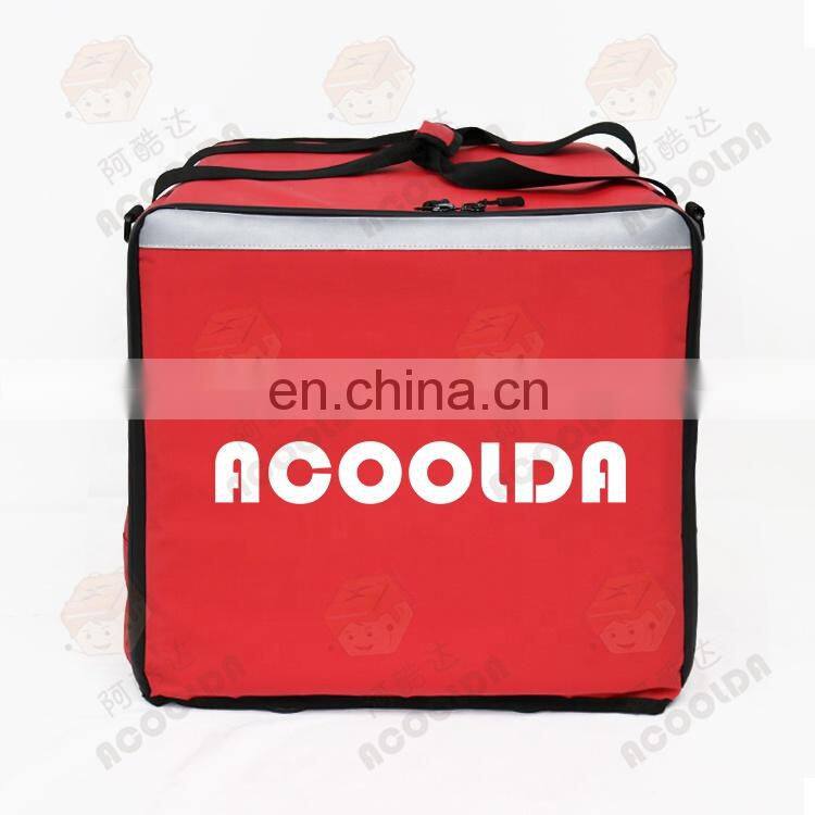 Wholesale or Customized waterproof insulated red food delivery backpack by motorcycle