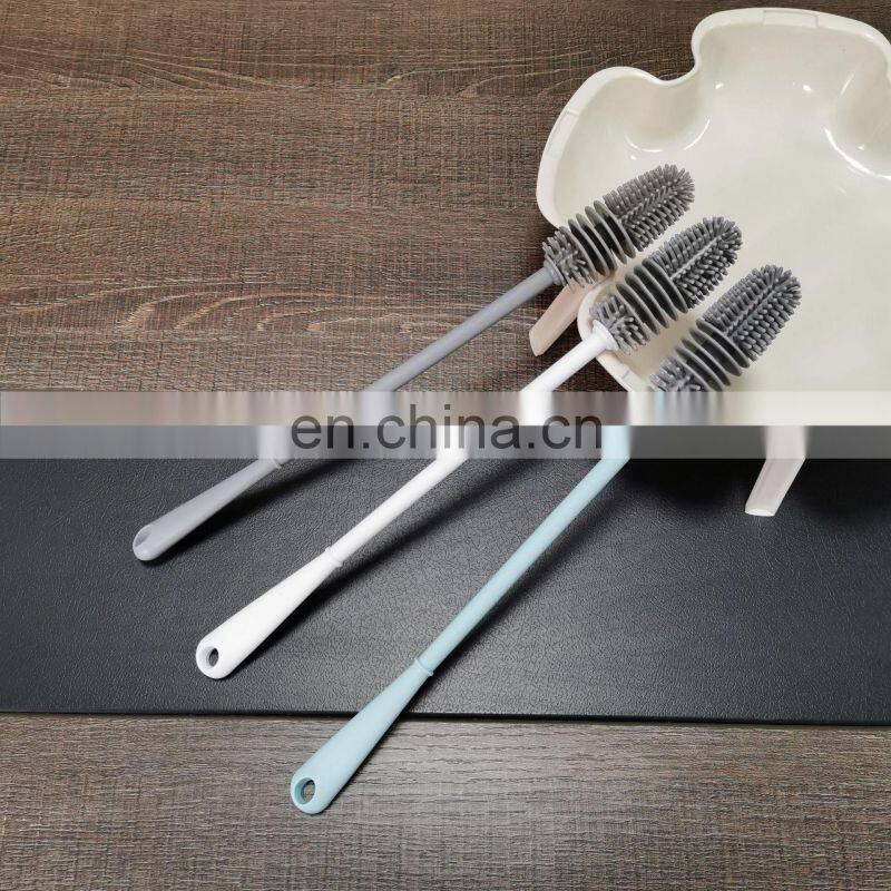 Silicone Cup Brush Cup Scrubber Glass Cleaner Kitchen Cleaning Tool Long Handle Drink Wineglass Bottle Glass Cup Cleaning Brush