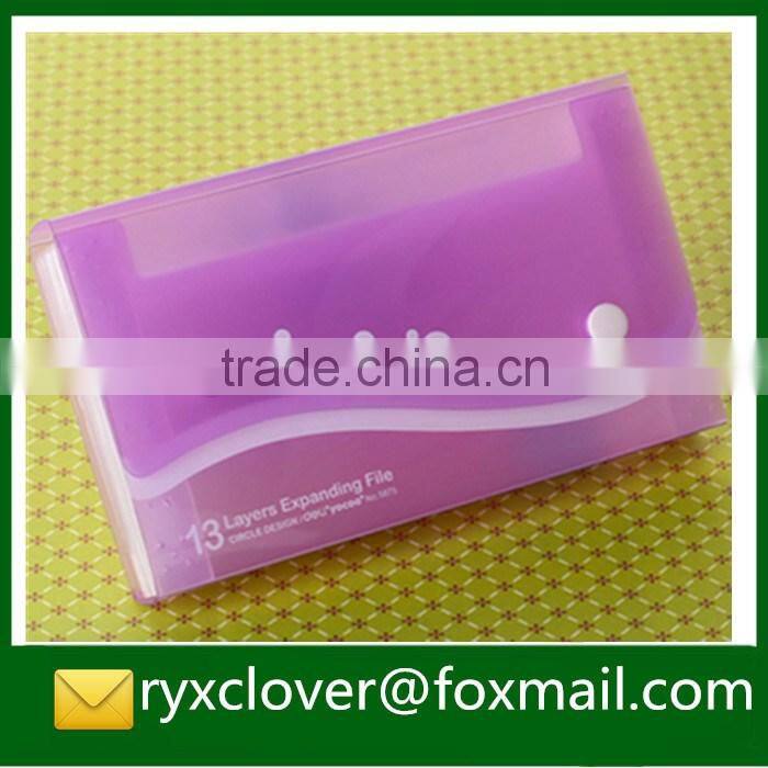 Small clear plastic expandable button file folders