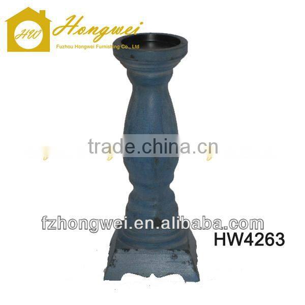Hongwei antiquated dark blue wooden candle holder