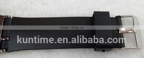 2014 Elegant Men's LED Lattice Display Black Rubber Band Wrist Watch