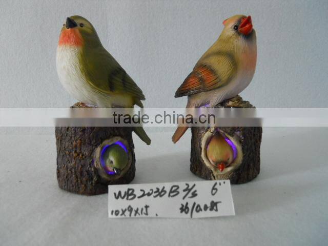 Polyresin Solar powered Bird Figurine Lawn Light & Garden Decoration