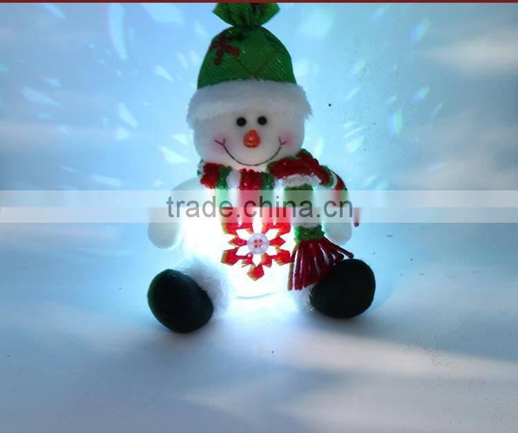 Christmas Gift Lovely Flannel Doll Muppet Snowman Fabric Crafts Xmas Ornament Decoration Night Light