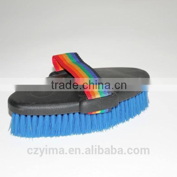 horse body brushes with non-slip strap for grooming