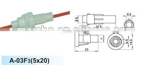 15A 250V wire lead 5x20mm fuse holder