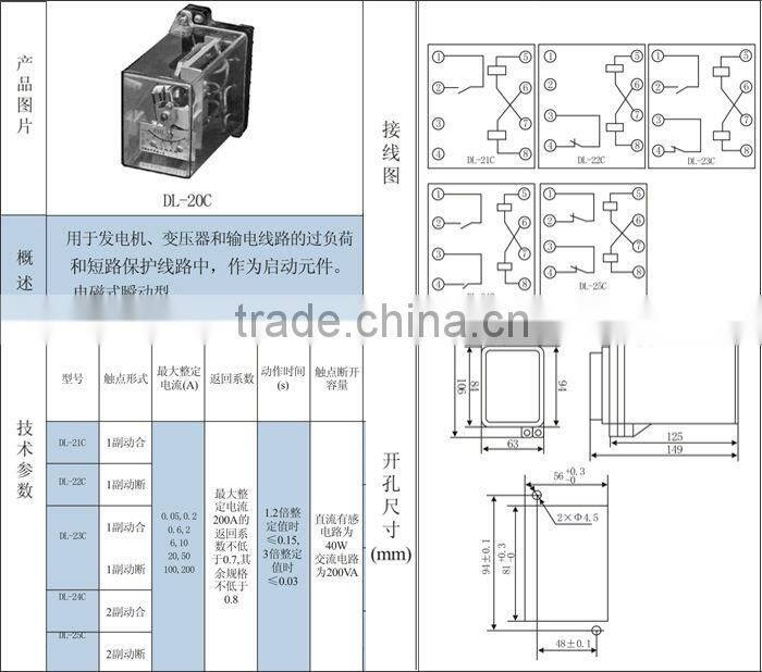 DL-20C current 220vac relay