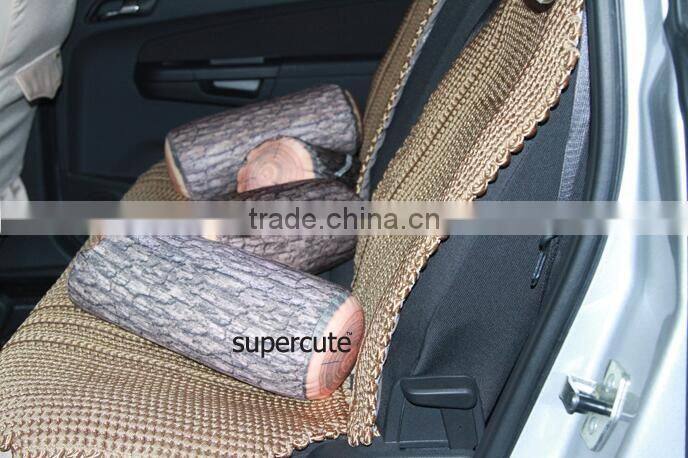 STABILE Soft Green Log Pillow Wood Grain Wood Throw Pillows