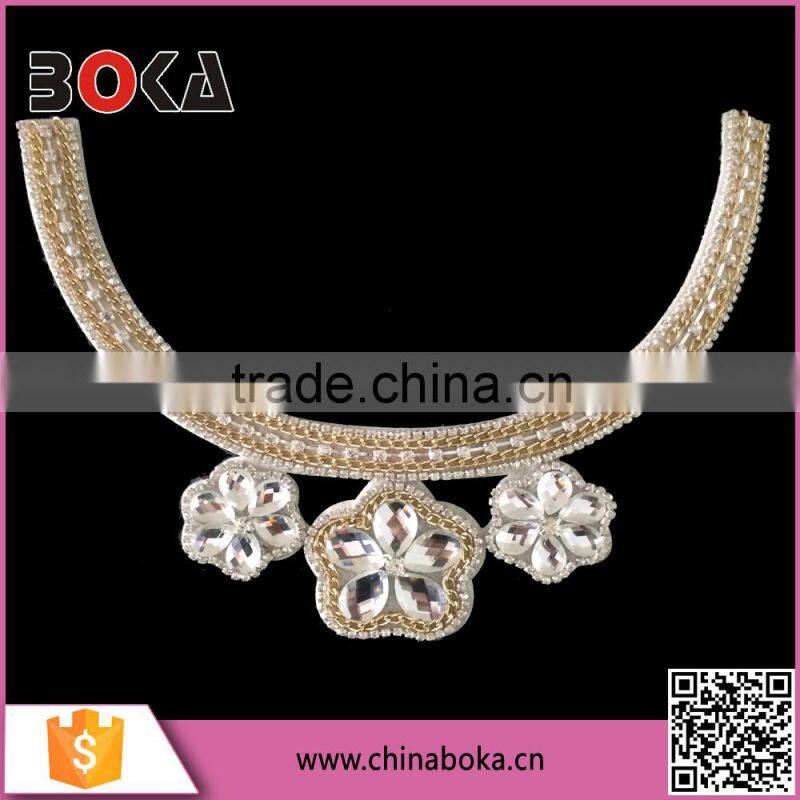 BOKA New Arrival stone flower pattern neckline,embroidery collar
