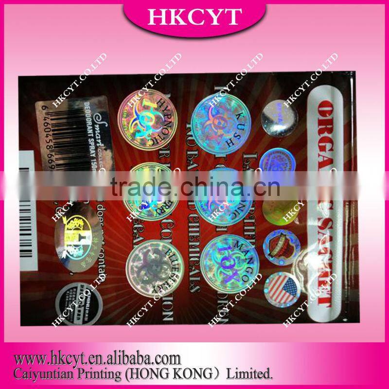 Hologram aluminum foil label sticker