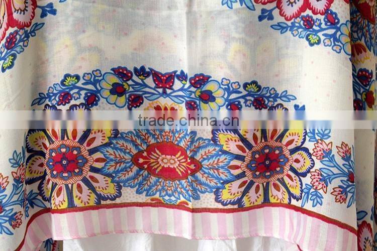 Newest Beautiful Flower Printed Fashion Lady Women Shawl Scarf Hijab