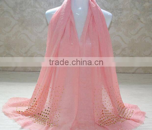 Wholesale Cotton Stone Beads Fashion Muslim Scarves