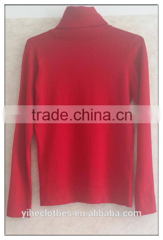 Fashion turtleneck knitting wear long sleeve sweater for women