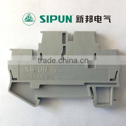 din rail cage spring double deck terminal connector