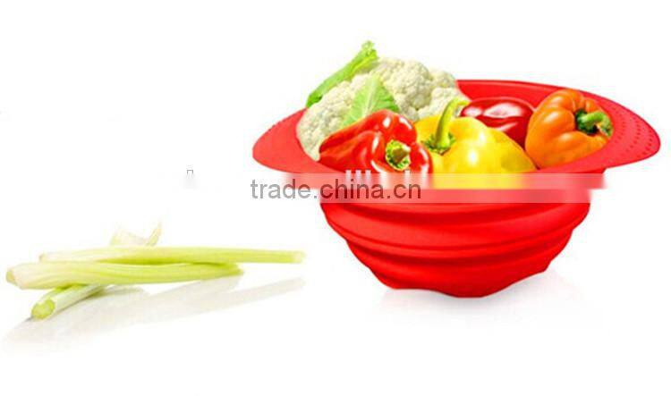Foldbale silicone vegetable strainer