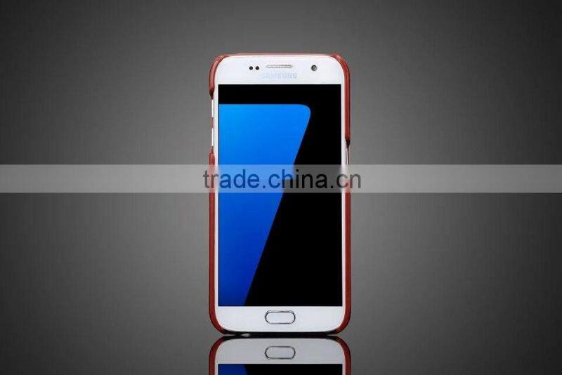 Low Price High Quality Leather Rubber Back Case for Samsung S7 edge Luxury Crazy Horse Grain Case with Card Slot SSZ MT-5536