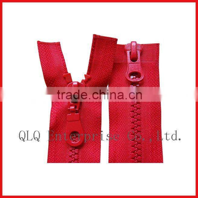 Two Ways Plastic Zip with Sliders