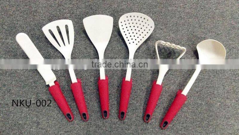 2016 Hot Sale FDA and LFGB Food Grade Colorful Nylon Cooking Utensils Set & silicone kitchen products
