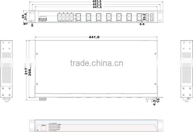 24 ports Managed Industrial Optical Ethernet Switch with 2 Fiber Ports