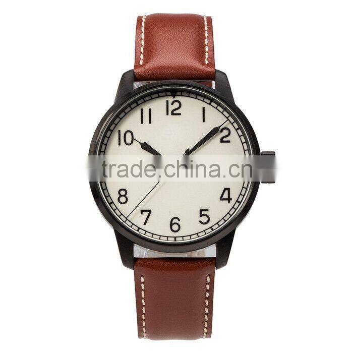 Genuine Leather band Japanese movt factory wholesale watch