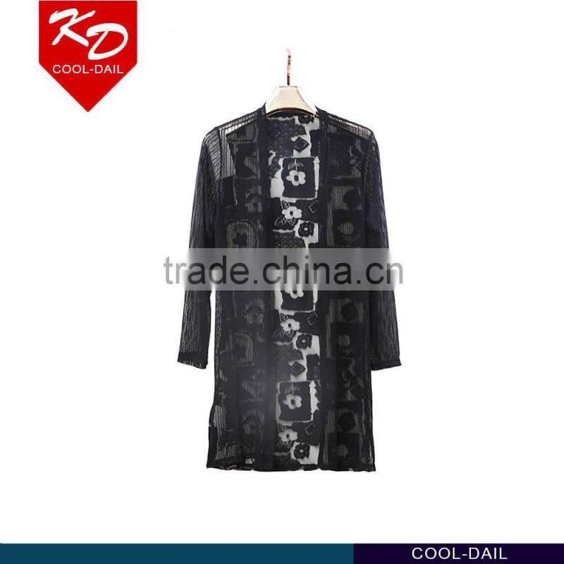 Latest lace hollow floral pattern ladies tops for leggings