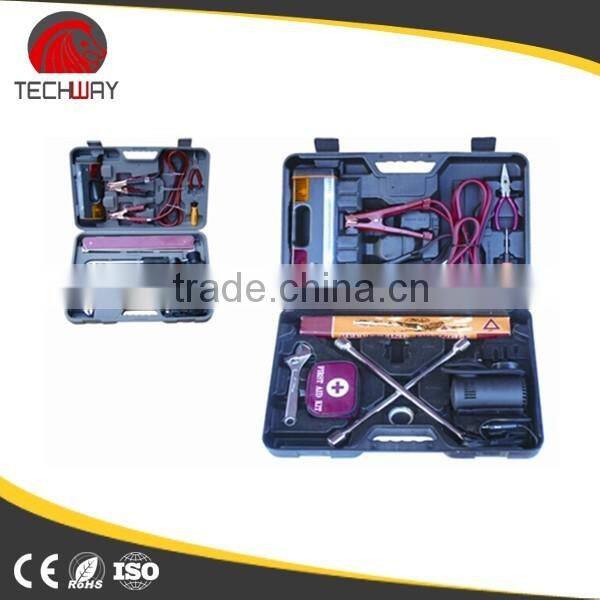Car emergency safety kit with warning triangle