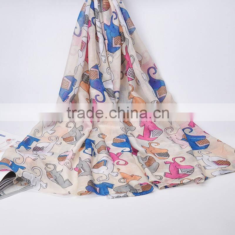 2016 high quality WOMAN SCARF cotton voile scarves solid warm autumn and winter scarf shawl Elephant printed