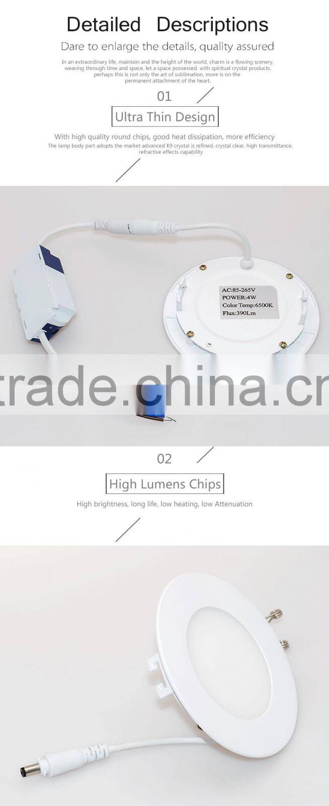 Dubai Market Round Recessed LED Panel Ceiling Light