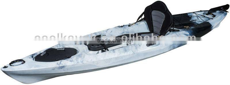 china new plastic fishing kayak with rudder