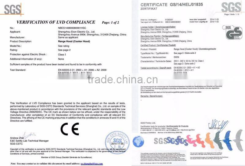 With Energy Labels CE GS Approved 60cm Black Glass European Style Kitchen Hood