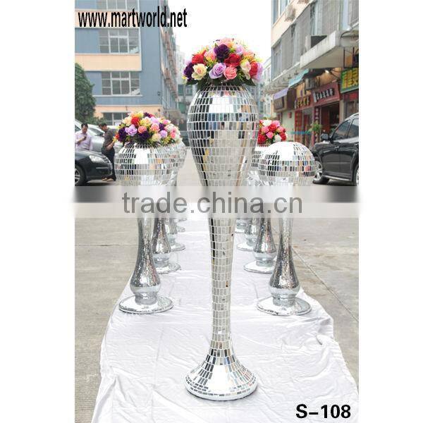 Latest wedding column with mirror surface;Decorative resin wedding pillar for event,party&wedding(S-108)