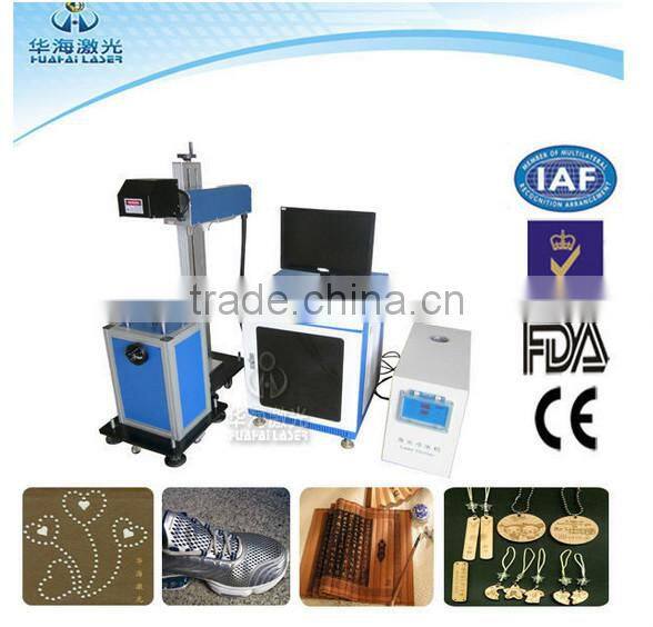 CO2 laser marking printing machine on nonmetals work with wood rubber leather