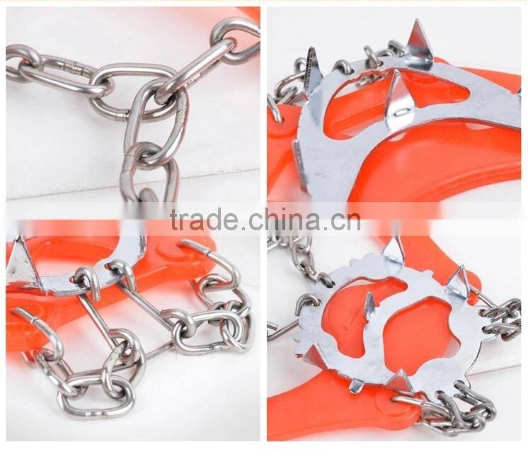 12 teeth claws climbing non-slip shoes cover crampons with chain spike