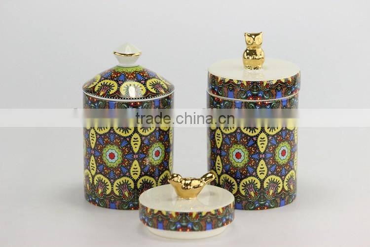 Luxury scented soy wax candle in ceramc jar