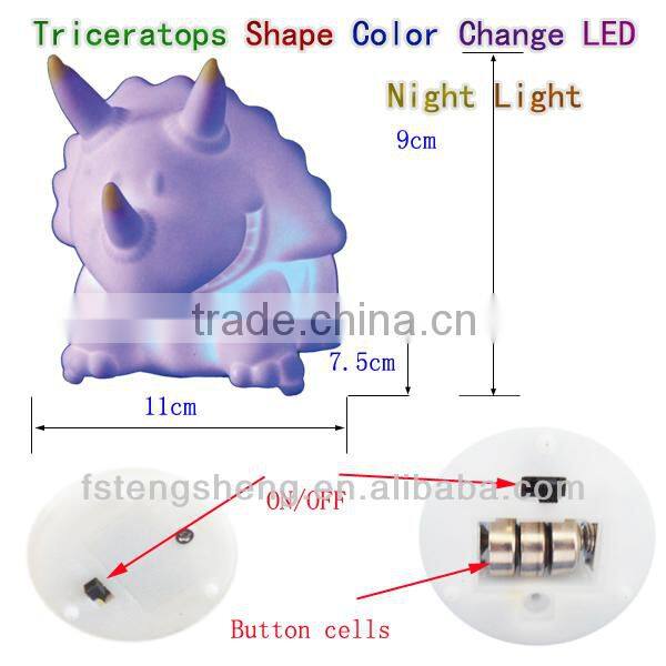 Custom design cute soft pvc led toy, animal shaped night lights