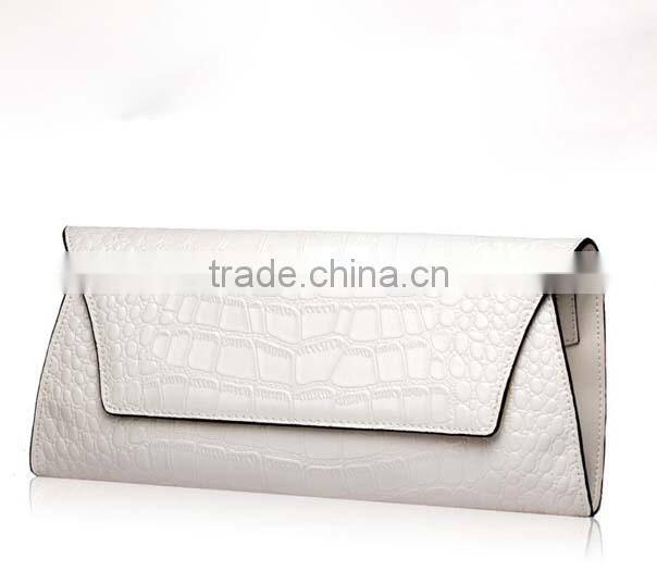Fashion classy crocodile skin pu leather clutch evening bag