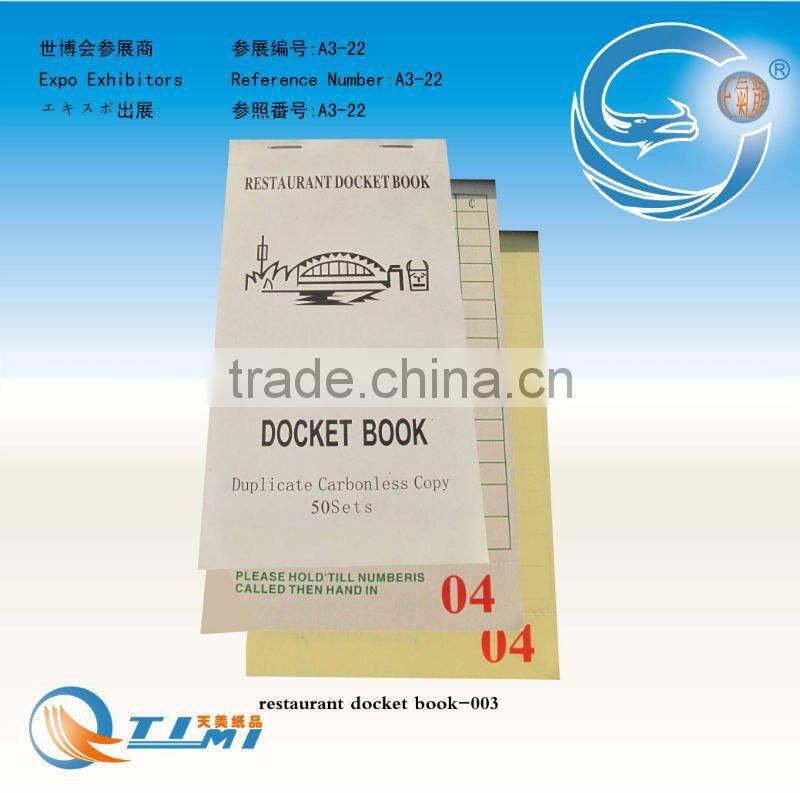 restaurant docket book,take away docket book,