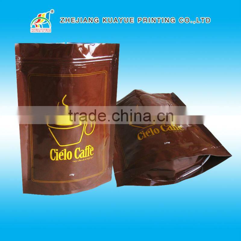 High quality standing up zipper coffee bags,reusable foil coffee bags,foil plastic coffee bag