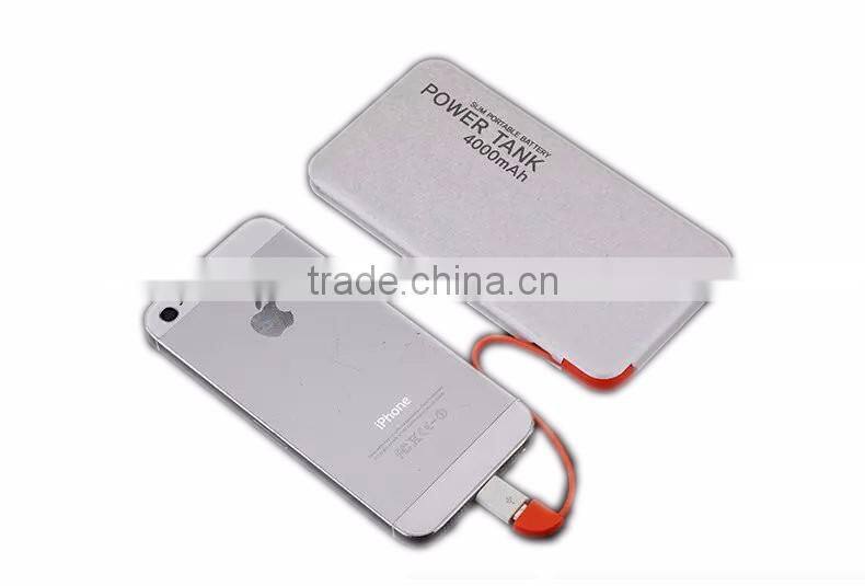 Factory price universal 4000mah portable charger power bank manufacturer flat power bank
