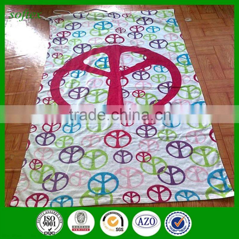 Cotton beach towel backpack,folding beach towel bag with custom logo