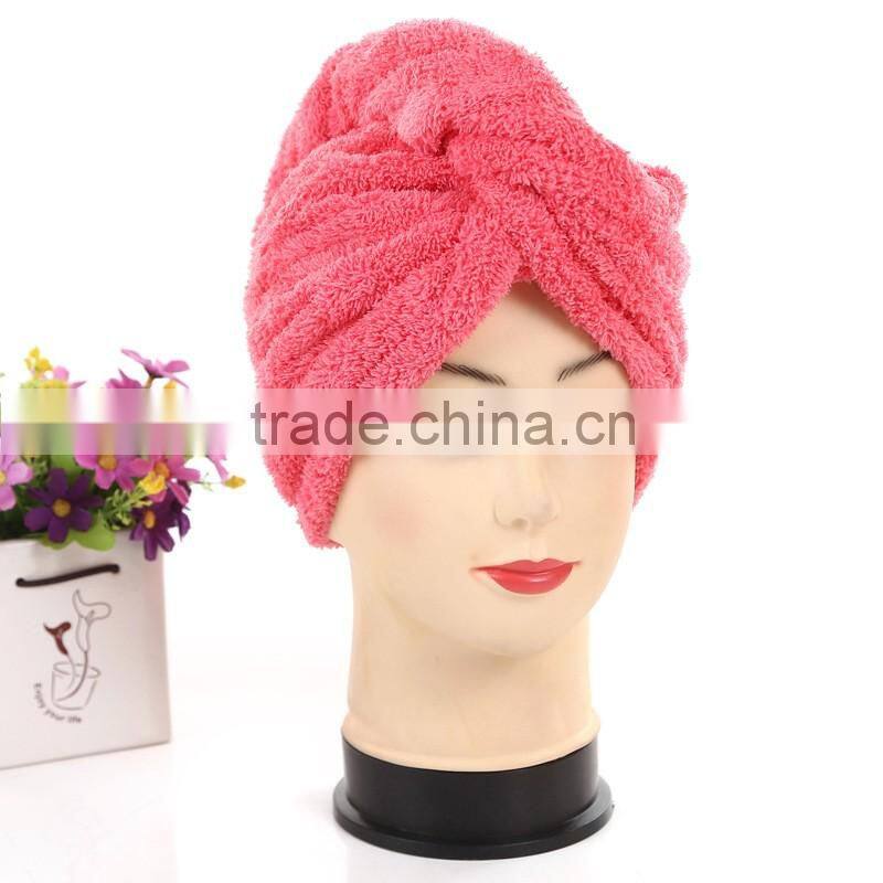 Coral fleece towel shower cap,2015 Elastic model shower cap wholesale