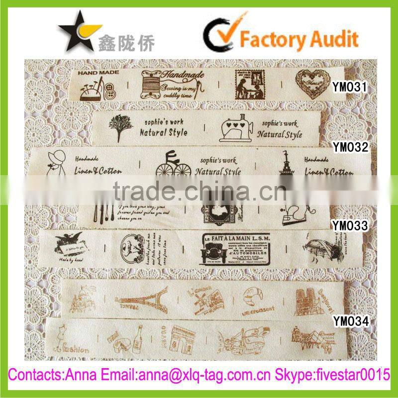 2015 Hot sale clothing label manufacturer accept custom cut label clothing