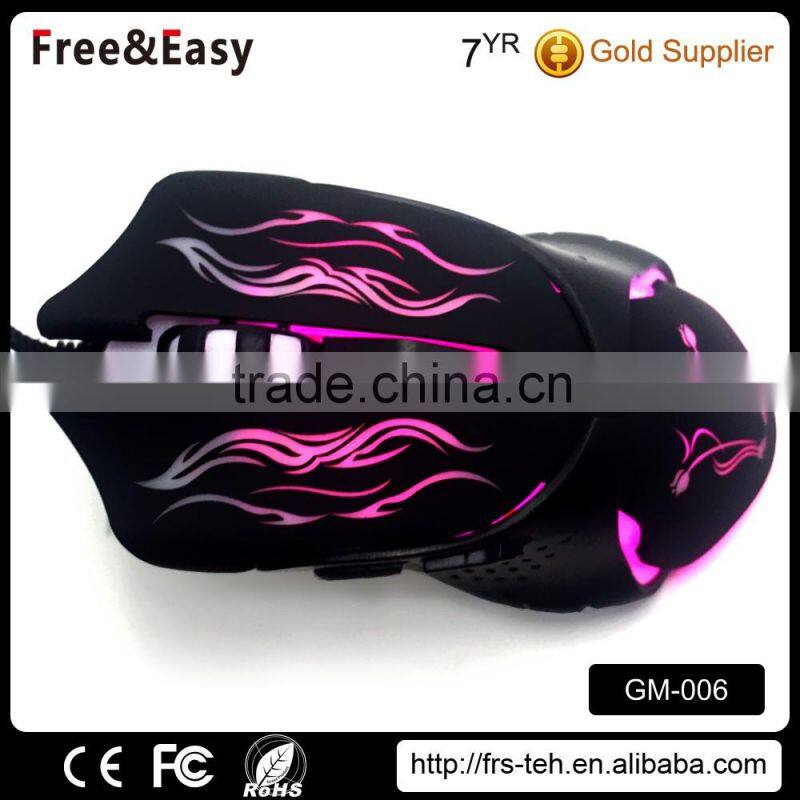 The Beautifull 6 Buttons USB Gaming Mouse with Glittery LED