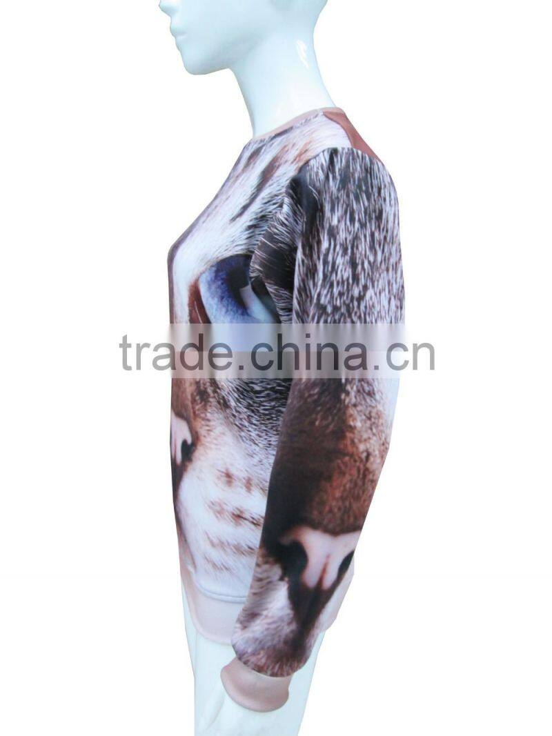 custom printed any logo long sleeve women sweatshirt high quality