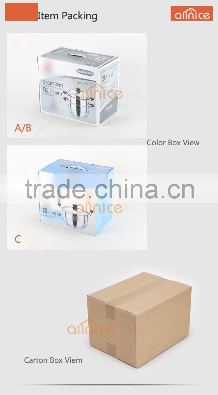 Allnice-New design #430 stainless steel 2-layer 15-qt durable Multipots & Steamers with steel lid and bakelite handles&knob