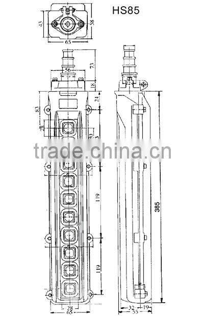 HS85 Indirect Operation Hoist Waterproof Push Button Pendant Switch