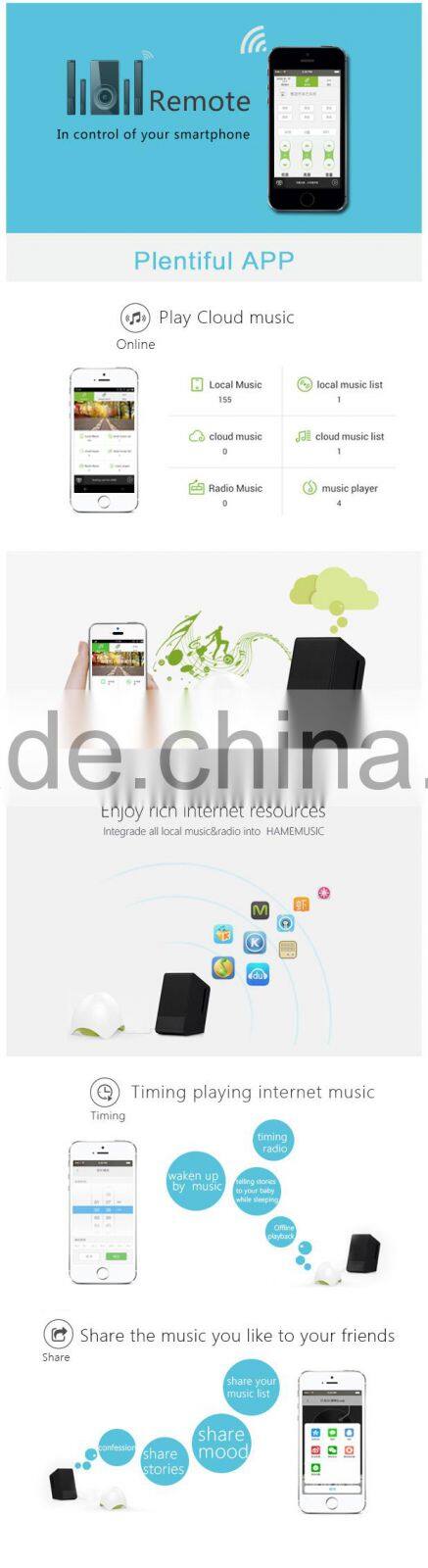 2014 newest portable wifi music speaker music push with airplay DLNA