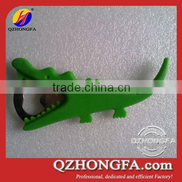 Fashion non slip custom metal silicone bottle opener with dinosaur shape