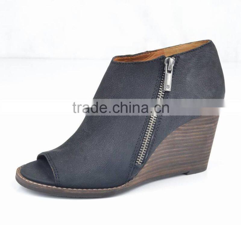 2014 new style wedge heel peep toe High Heel Ankle Boots